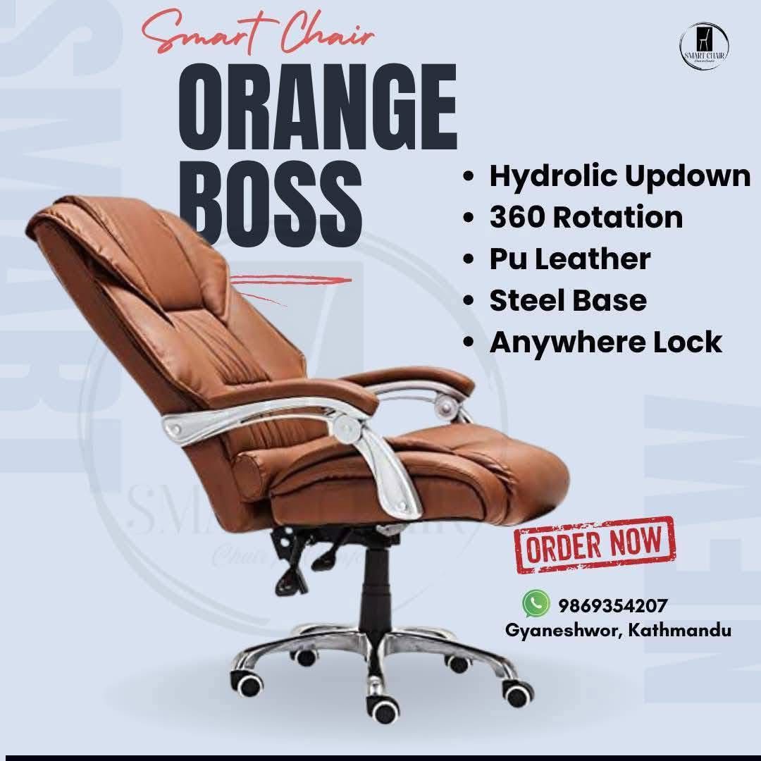 Orange Accent Boss Chair